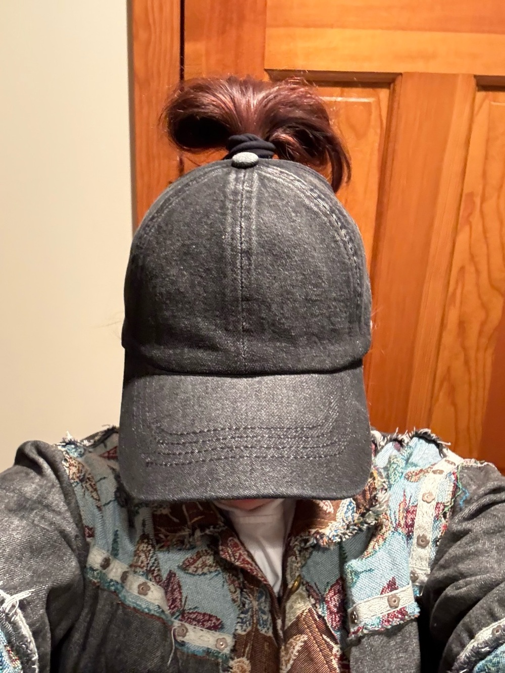 ❤️Buy Now Price❤️ Denim Ponytail Baseball Cap, Backless Messy Bun Hat - Choose 1 - Picture 15 of 16